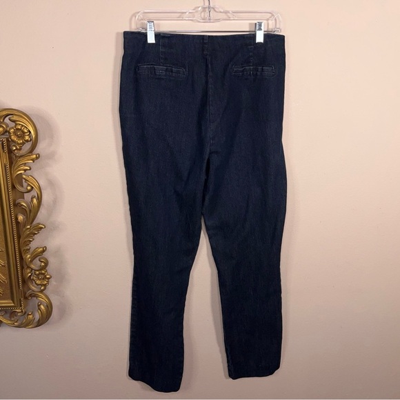 Size 10 St John’s Bay Blue Denim Look Pants Side Zip Closure Straight Leg - Picture 3 of 12